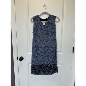 London Times Blue Print Shift Dress Size 10